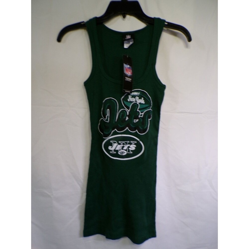 Womens New York Jets Green Ribbed Tank Top Size S Team Apparel